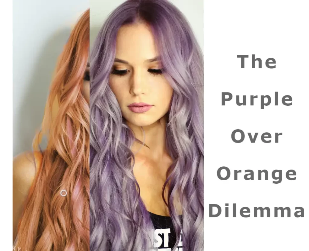purple dye over orange hair